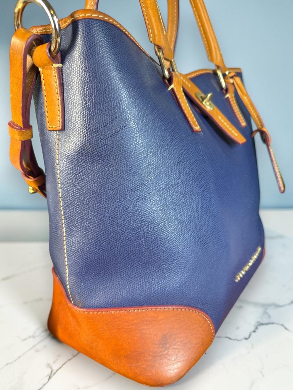 Dooney & Bourke Shelby Shopper Leather Tote Bag with Matching Wristlet Set - Picture 3 of 16